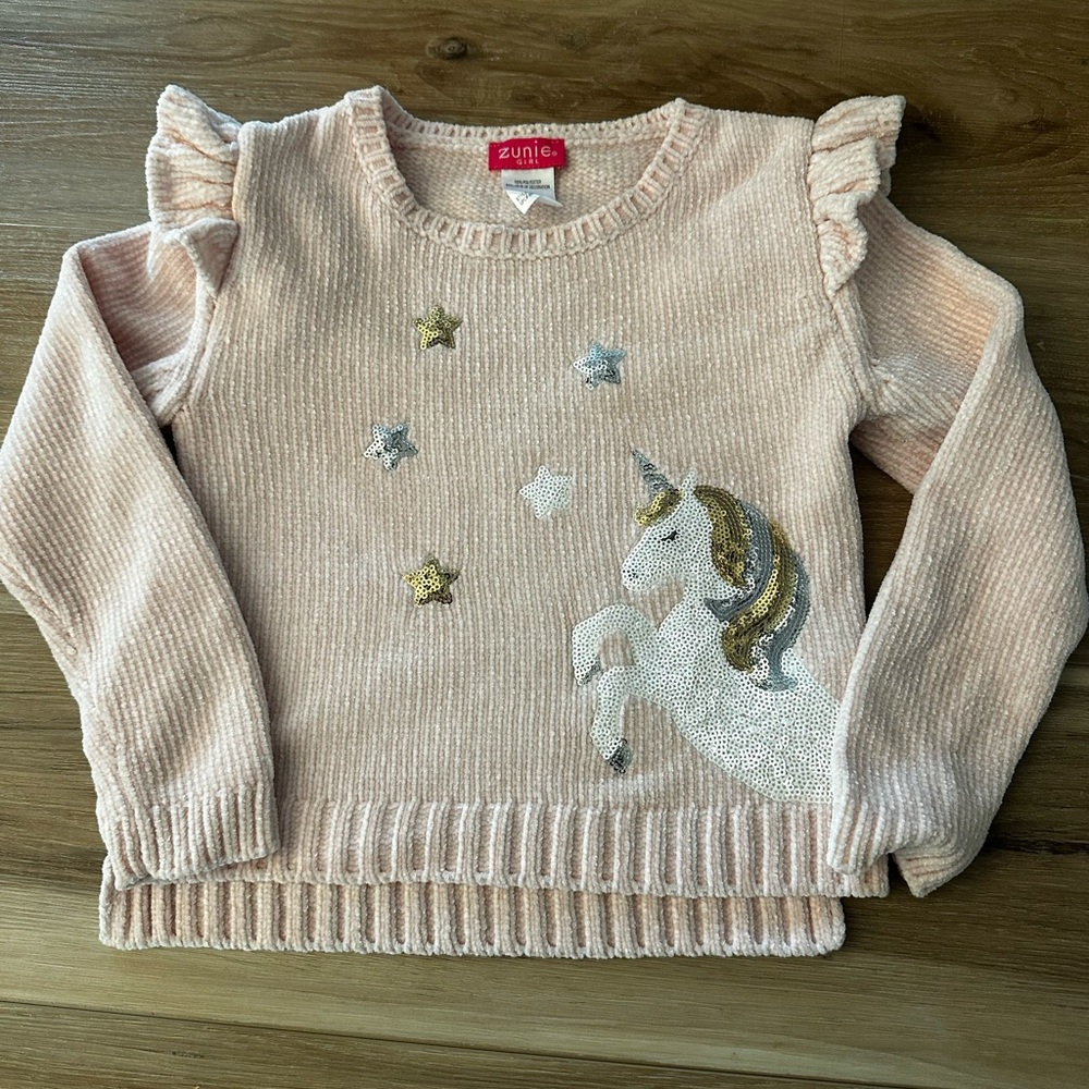 Zunie Sequin Unicorn Pullover XS (4/5)